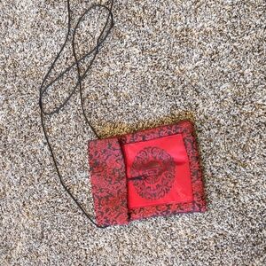 Elegant Red and Black Women's Pouch